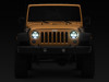 Raxiom 97-18 Jeep Wrangler TJ/JK Axial Series 13-LED Headlights- Black Housing (Clear Lens) - J150093 Photo - Close Up