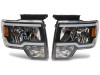 Raxiom 09-14 Ford F-150 Axial Series Headlights w/ LED Bar- Blk Housing (Clear Lens) - T566367 Photo - Close Up