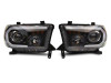 Raxiom 07-13 Toyota Tundra Axial Projector Headlights w/ SEQL LED Bar- Blk Housing (Clear Lens) - TU16007 Photo - Close Up