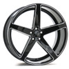 Axe Wheels 22x9 ZX9 Aluminum Wheel - 74.1 Bore - 5x108 BC - 20mm Off Set - Gloss Black Milled Edge - 9022BLNK20ZX9GB-5108