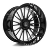 Axe Wheels 24x12 AF7 Fully Forged Aluminum Wheel -  106 Bore - 6x139 BC - -44 Off Set - Gloss Black Milled - 241212H-44AF7BM-6139