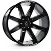 Axe Wheels 22x10 Artemis Offroad Aluminum Wheel - 125.2 Bore -  8x170 BC - -19 Off Set - Gloss Black Milled - 22108170-19ARTBM