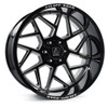 Axe Wheels 26x12 Nemesis Offroad Aluminum Wheel - 125.2 Bore - 8x170 BC - -44 Off Set - Gloss Black Double Milled - 26128170-44NEMBM