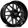 Axe Wheels 22x12 BTO-3 Offroad Aluminum Wheel - 87.1 Bore - 5x127 BC - -44 Off Set - Gloss Black Double Milled - 221210H-44BT03BM-5127