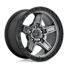 Fuel Off-Road 17x9 Kicker Wheel 5X127 BP -12mm ET 4.53 BS 71.50 Bore  - Matte Gun Metal with Black Bead Ring - D69817907545