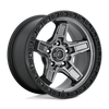 Fuel Off-Road 17x9 Kicker Wheel 6X139.7 BP -12mm ET 4.53 BS 106.10 Bore  - Matte Gun Metal with Black Bead Ring - D69817908445