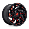 Fuel Off-Road 15x8 Reaction Wheel 6X139.7 BP -18mm ET 3.79 BS 108.00 Bore - Gloss Black Milled with Red Tint - D75515808337