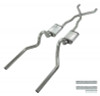 Pypes 2.5" Crossmember Back Exhaust w/ X-Pipe Turbo Pro Series Mufflers (1965 - 1970 Ford Mustang Convertible) - SFM05T