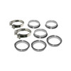 PPE Power 2.25" QR 304 Stainless Steel Clamps Aluminum Flanges - 8 Piece Set (2C 3M 3F) 517222508