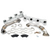 PPE Power High-Flow Exhaust Manifold & Up-Pipe Kit - Silver Ceramic (2001 - 2004 FED GM 6.6L Duramax / 2004 CA GM 6.6L Duramax) 116111035