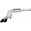 MagnaFlow SPEQ Exhaust F150 5.0 2.7 19835. MagnaFlow SPEQ Series cat-back exhaust for 2021-2026 Ford F150 5.0L and 2021-2023 2.7L. Features no-drone tech and black chrome tips.
