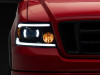 Raxiom 04-08 Ford F-150 Axial Series Projector Headlights with LED Bar- Black Housing- Clear Lens - T566363 Photo - Close Up