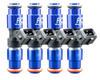 Fuel Injector Clinic 1650cc high impedance custom injector set ISC-1650H-4 with 64mm height and 14mm top by 16mm bottom O-rings