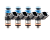 FIC 850cc four cylinder short fuel injectors with 38mm body and 11mm top 14mm bottom O-rings part 0850-38-11-14-4