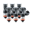 Fuel Injector Clinic 2150-38-14-15-6 2150cc SHORT six cylinder fuel injector set with 38mm height and 14mm x 15mm O-ring configuration