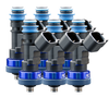FIC ISC-0775H-6 six cylinder 775cc injector set with Data Match Technology, detailed latency data, and solder-in pigtails