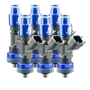 FIC 445cc custom fuel injectors for six cylinder engines with 64mm body and 11mm top 21mm bottom O-ring configuration Product Code 0445-64-11-21-6