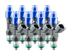 Fuel Injector Clinic 1000cc eight cylinder fuel injector set 64mm with 11mm top and 14mm bottom O-rings 1000-64-11-14-8