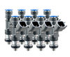 Fuel Injector Clinic 1000cc eight cylinder fuel injector set 53mm with 14mm top and 16mm bottom O-rings 1000-53-14-16-8