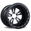 RC Components 16x15 Fusion Double Beadlock Rear Wheel Black Rim