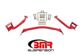 BMR Torque Box Reinforcement Plate Kit - Upper Only - Tubular Style - Red (1979 - 2004 Mustang) TBR005R