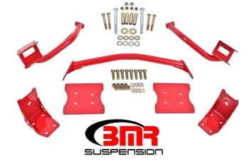 BMR Torque Box Reinforcement Plate Kit - Upper & Lower - Red (1979 - 2004 Mustang) TBR004R