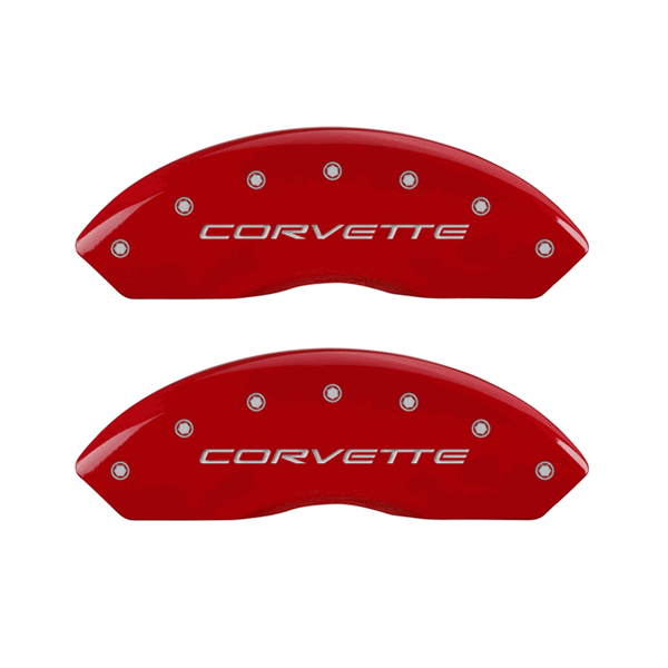 MGP Caliper Covers C5 Logo Red Finish Silver Characters (1997 - 2004 Corvette) 13007SCV5RD