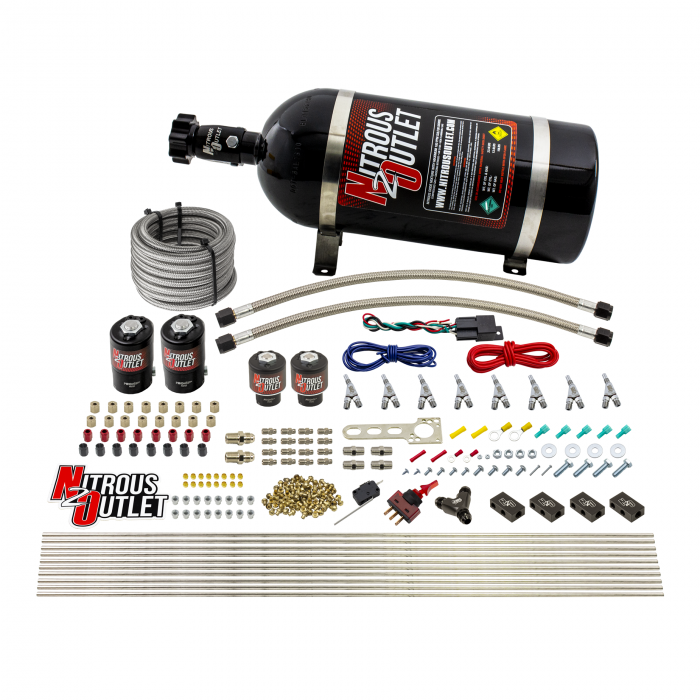 Nitrous Outlet 8 Cylinder Single Stage Direct Port Nitrous System .122 Nitrous/.177 Fuel Solenoids Alcohol SBT Nozzles 00-10433-ALC-H-SBT