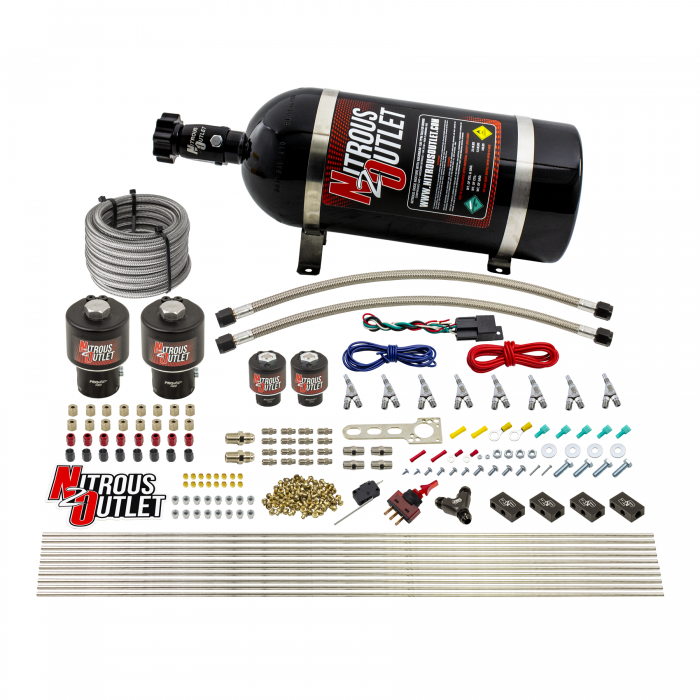 Nitrous Outlet 8 Cylinder Single Stage Direct Port Nitrous System .178 Nitrous/.177 Fuel Solenoids Alcohol SBT Nozzles 00-10433-ALC-T-SBT