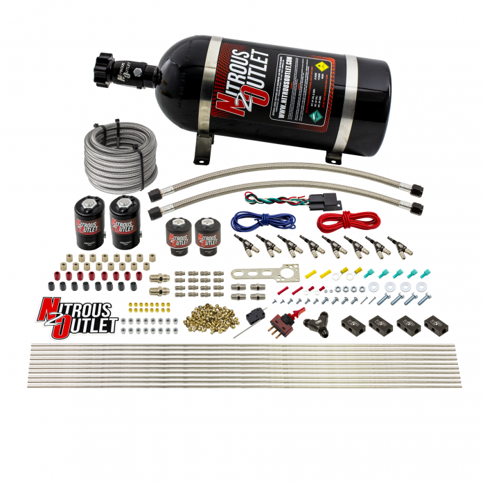 Nitrous Outlet 8 Cylinder Single Stage Direct Port Nitrous System .122 Nitrous/.177 Fuel Solenoids E85 00-10433-E85-H