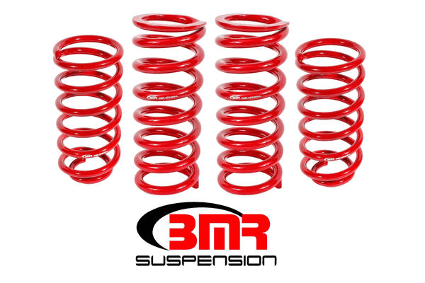 BMR 1" Lowering Spring Set - Red (1979 - 2004 Mustang) SP027R