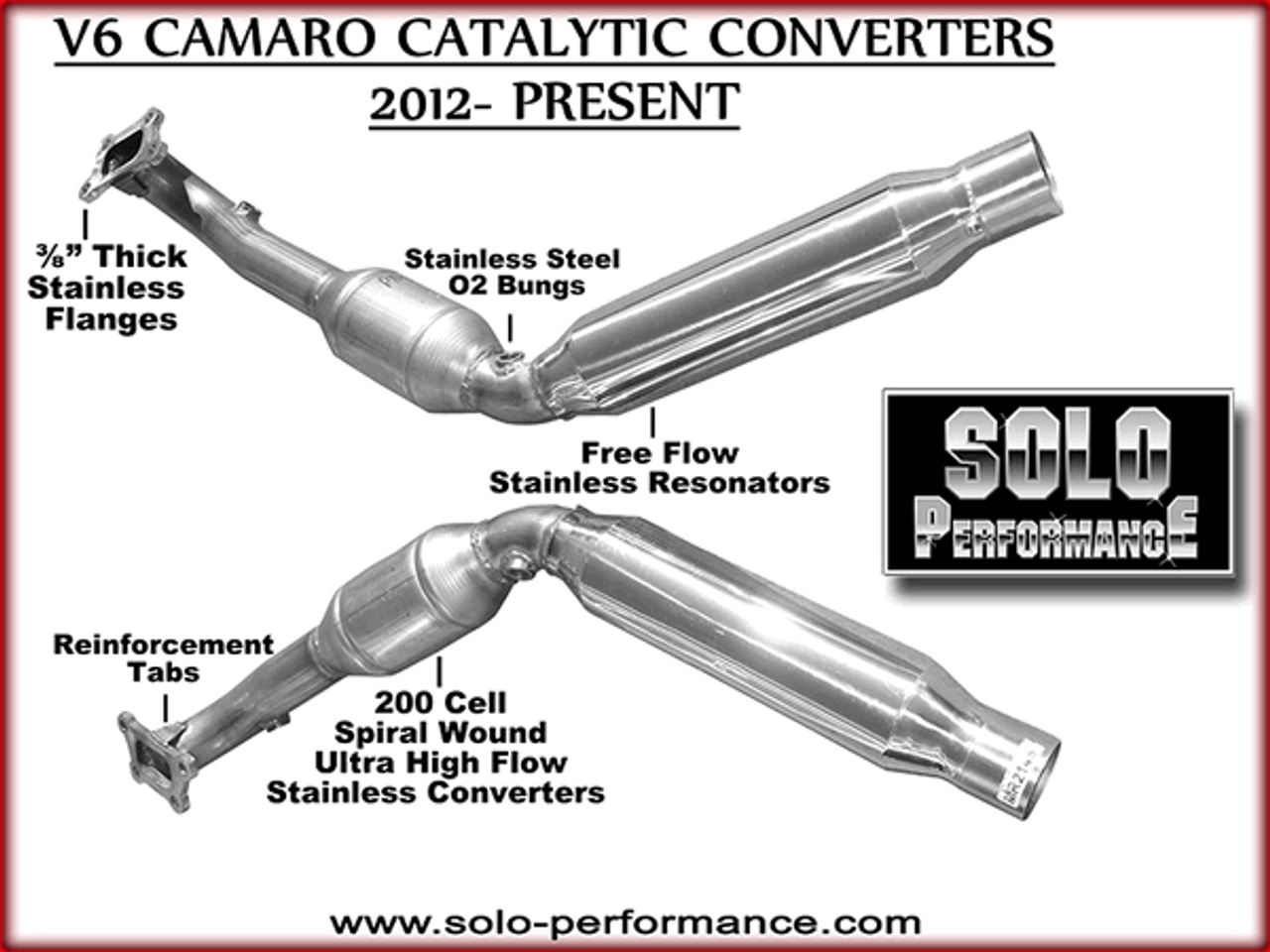 Solo Ultra High Flow Converter Pair (12+ Camaro V6) C23926/925
