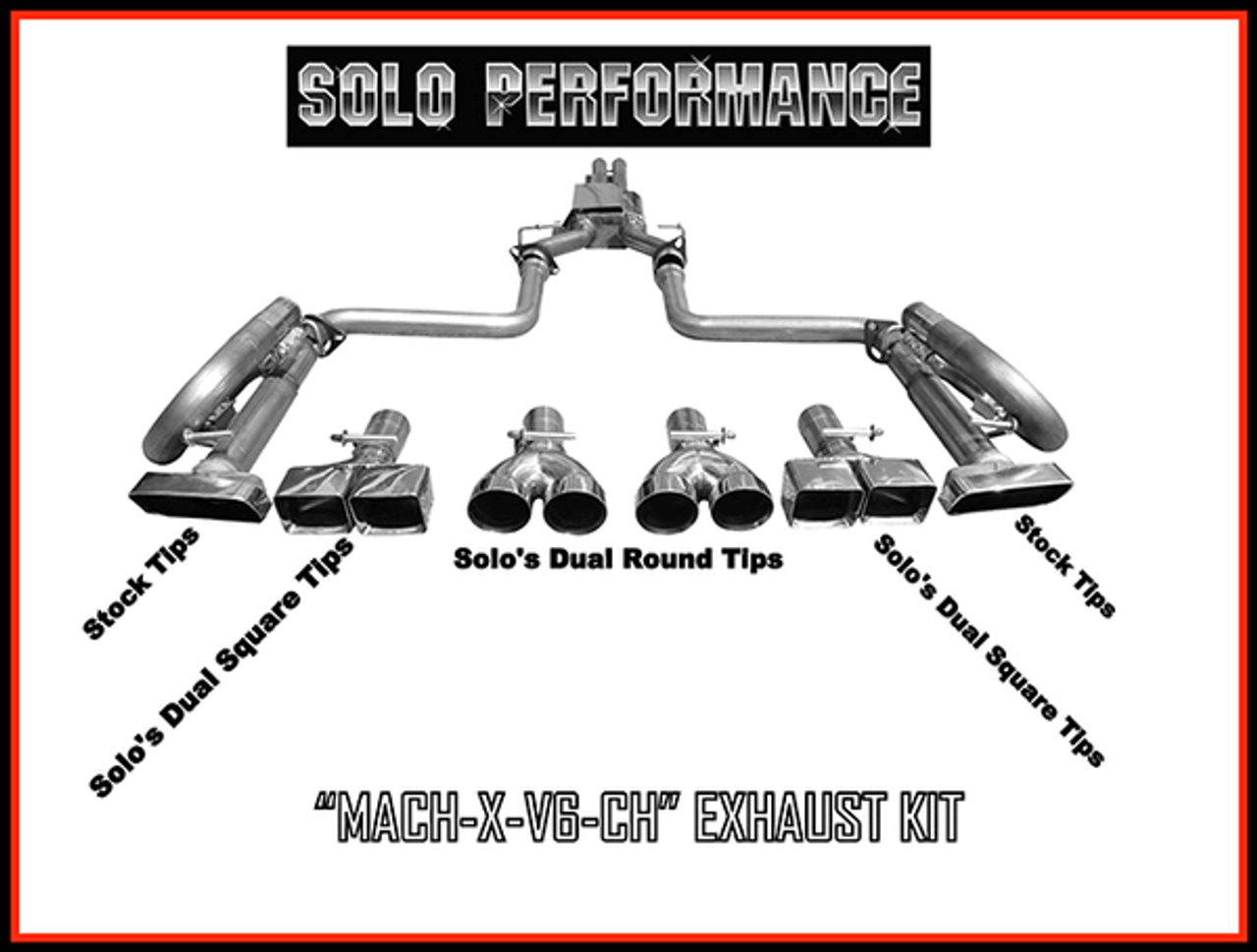 Solo Mach X Dual Cat-Back Exhaust w/Round Tips (09-14 Challenger V6) 991166