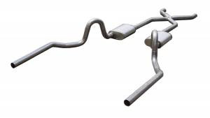 Pypes 2.5" Crossmember Back Exhaust w/ X-Pipe NO Mufflers 409SS (1964 - 1972 GM A-Body) - SGA10