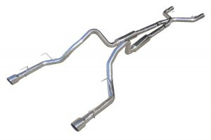 Pypes Catback Mid-Muffler Exhaust System w/ M-80 Race Pro Mufflers Black (2005 - 2010 Ford Mustang V6) - SFM69B