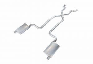 Pypes 2.5" Crossmember Back Exhaust Kit w/ X-Pipe Violator Pro Mufflers (1968 - 1973 Chevrolet C3 Corvette) - SCC12V