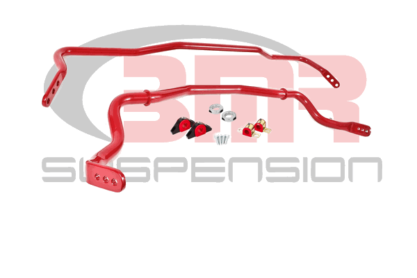 BMR Sway Bar Kit w/Bushings - Front & Rear - Red (2015 - 2026 Mustang) SB043R
