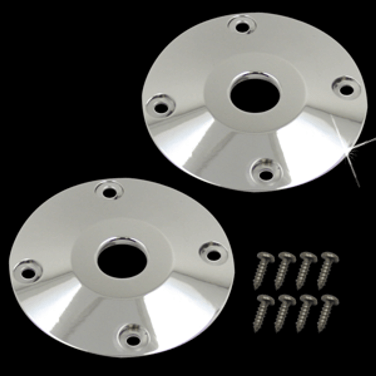 Hood Pin Kit - Billet Top Plates - Stainless Steel Pins - Repro