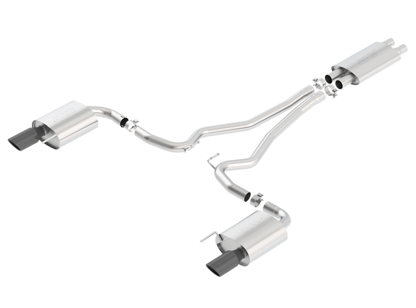Borla 2.5" Catback Exhaust - Touring - Black Tips (2015 - 2017 Mustang GT) 140589BC