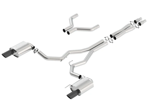 Borla 3" Catback Exhaust - ATAK - Black Tips (2015 - 2017 Mustang GT) 140630BC