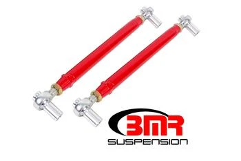 BMR Lower Control Arms - Chrome-Moly - Double Adjustable - Rod/Rod Offset - Red (1999 - 2004 Mustang) MTCA056R