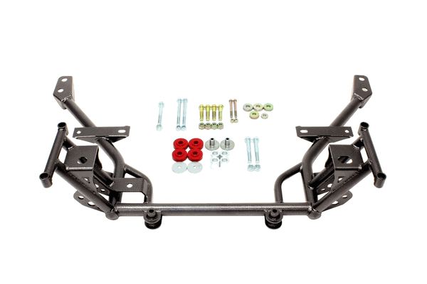 BMR K-Member - Lowered Mounts - Standard Rack Mounts - Black (2005 - 2014 Mustang / 2007 - 2014 Shelby GT500) KM020H