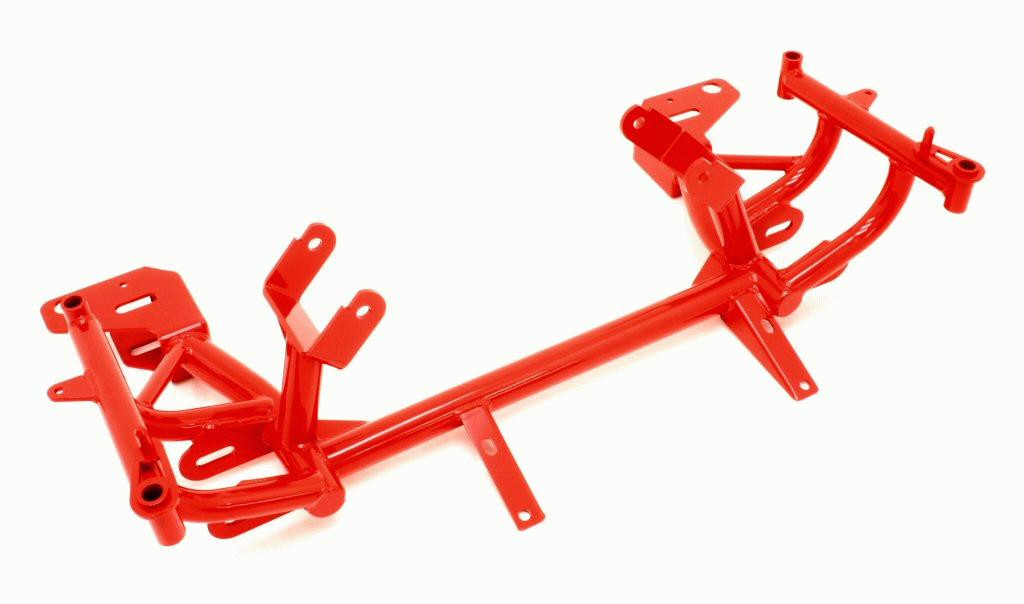 BMR K-Member - LS1 Motor Mounts - Pinto Rack Mounts - Red (1998 - 2002 LS1 F-Body Turbo) KM013-1R