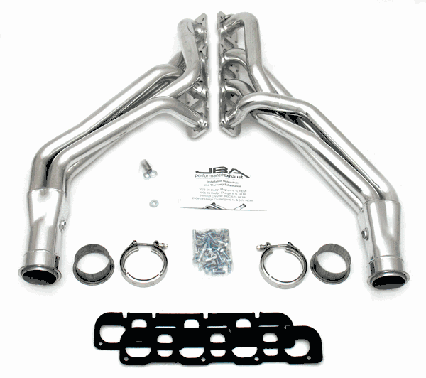 JBA Performance 1-3/4" Long Tube Headers Silver Ceramic (2005 - 2018 Challenger & Charger 5.7 / 6.1 / 6.4) 6965SJS
