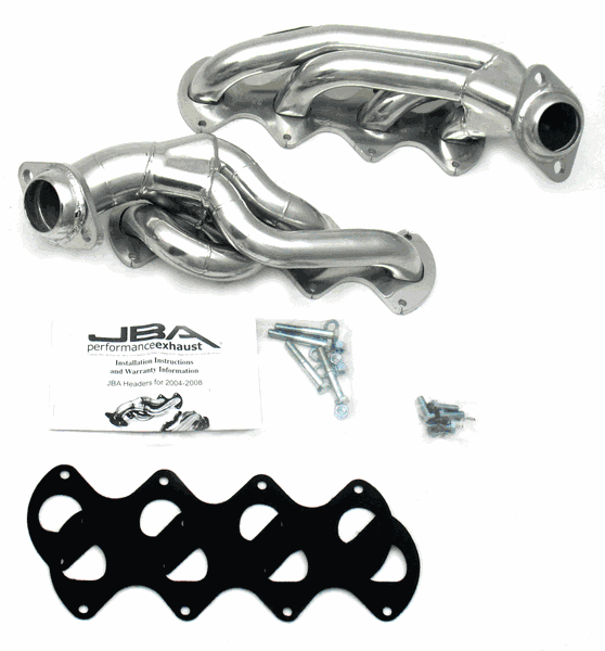 JBA 1-5/8" Shorty Headers Silver Ceramic (04-10 F150 5.4L) 1676SJS