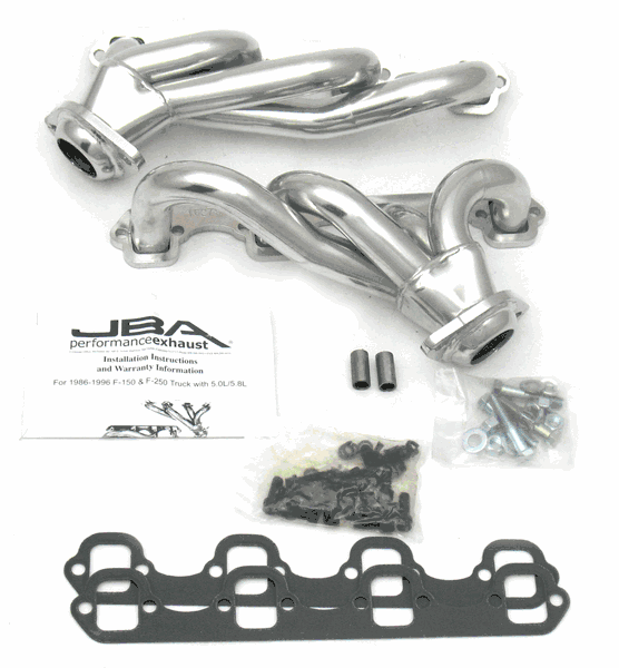 JBA 1-1/2" Shorty Headers Silver Ceramic (87-95 Ford F Series/Bronco 5.0L) 1627SJS