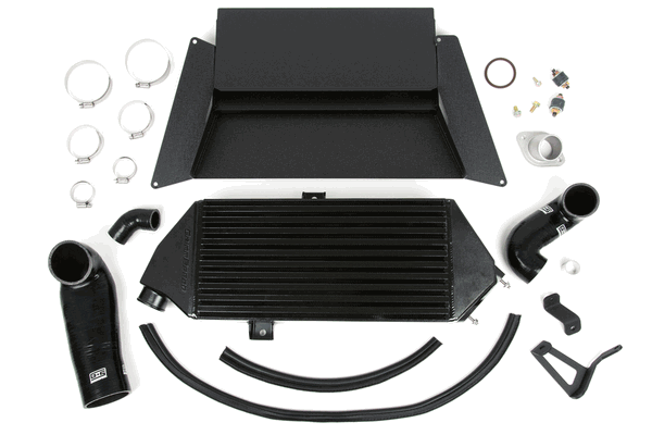 GrimmSpeed Top Mount Intercooler Kit w/Splitter Thermal Dispersant Black (05-09 Legacy LGT) 090043