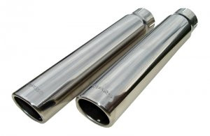 Pypes 2.5" Inlet to 3" Outlet x 12" Long  Rolled Edge Tips 304SS - EVT51B