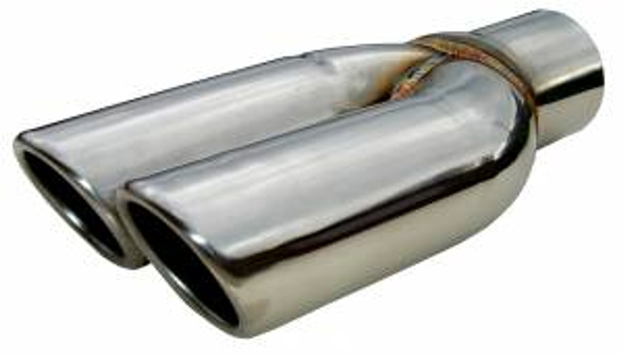 Pypes 2.5" Exhaust Splitters Rolled Edge Stainless (1970 - 1971 Pontiac GTO / 1967 - 1969 Ford Mustang) - EVT19S