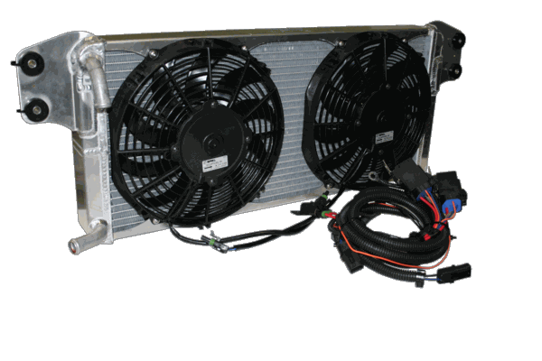 Afco Racing Aluminum Satin  Heat Exchanger  2013 & Up ZL1 Camaro  Dual 10 inch fans  Double Pass      AFCO